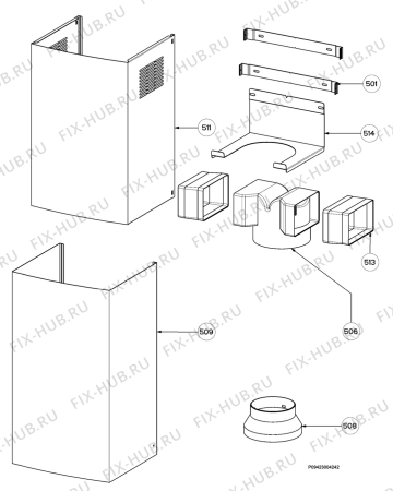 Взрыв-схема вытяжки Electrolux EFC9542X/A - Схема узла Section 4