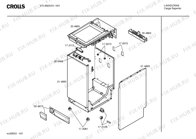 Схема №1 6TL992A TL992 с изображением Таблица программ для стиралки Bosch 00523374