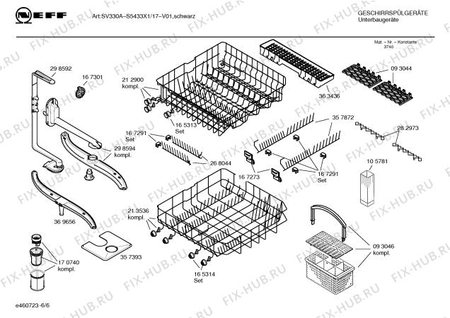 Схема №3 S5433X1 Art:SV330A с изображением Инструкция по эксплуатации для посудомойки Bosch 00582993