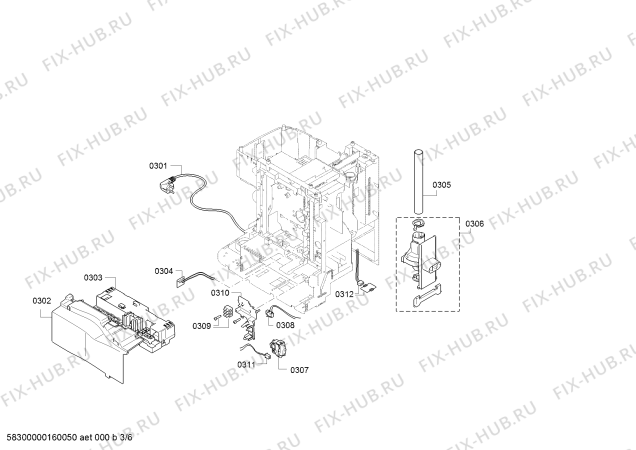 Взрыв-схема кофеварки (кофемашины) Siemens TE503207RW EQ.5 macchiato - Схема узла 03