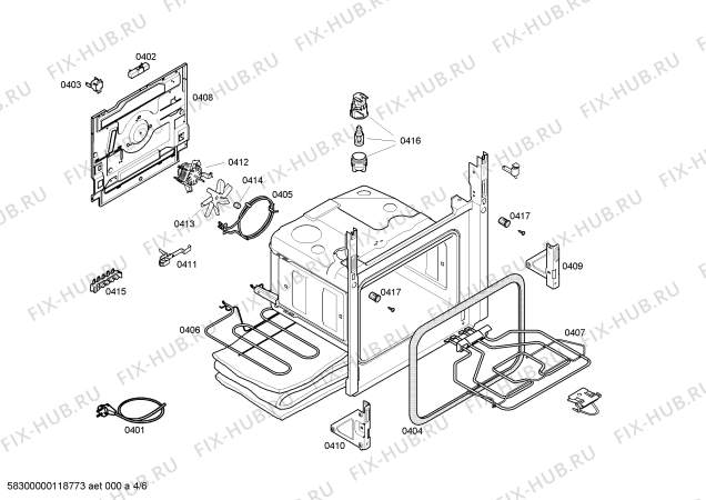 Взрыв-схема плиты (духовки) Bosch HSV745020Y - Схема узла 04