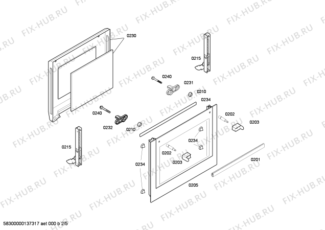 Взрыв-схема плиты (духовки) Bosch HEV10B350 H.BO.NP.LK/.PV.GLASS.B3/.X.ME///// - Схема узла 02