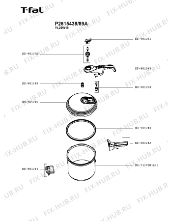 Схема №1 P2615438/89A с изображением Сотейника Seb SS-7117001653