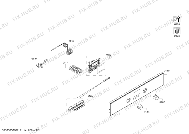 Схема №2 3HB505XM H.BA.NP.L2D.IN.ENTRY.ML/.X.E0_TIF/ с изображением Передняя часть корпуса для плиты (духовки) Bosch 11000596