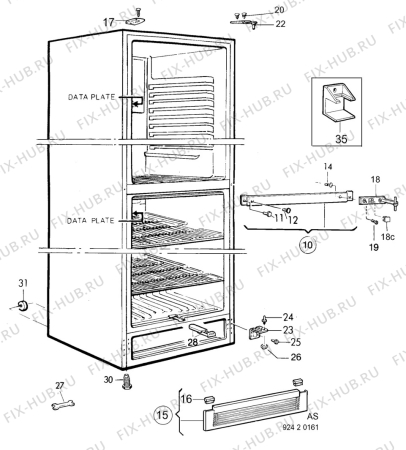 Взрыв-схема холодильника Electrolux ER3105B - Схема узла C10 Cabinet