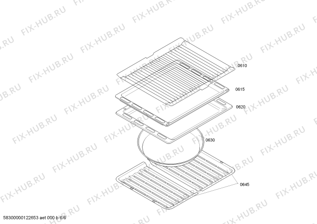 Взрыв-схема плиты (духовки) Bosch HBN870761 - Схема узла 06