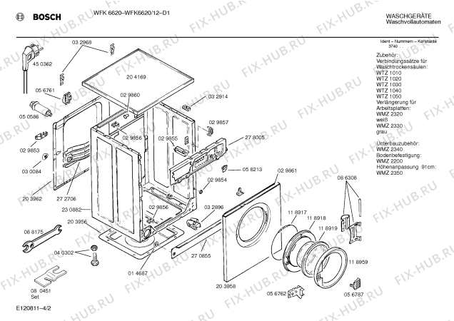 Схема №1 WFK6620 с изображением Вставка для ручки для стиральной машины Bosch 00092683