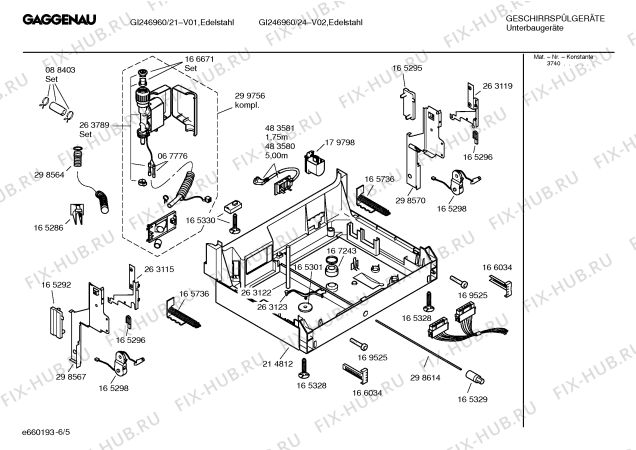 Схема №1 GI246960 с изображением Инструкция по эксплуатации Gaggenau для посудомоечной машины Bosch 00500259