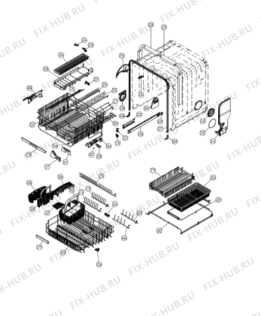 Взрыв-схема посудомоечной машины Gorenje GDV652XL (700078, DW90.2) - Схема узла 02