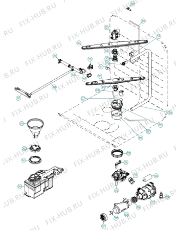 Взрыв-схема посудомоечной машины Gorenje Kitchen Aid KDFX 7017 IT   -Titan FI Soft UK cable (340682, DW70.4) - Схема узла 03