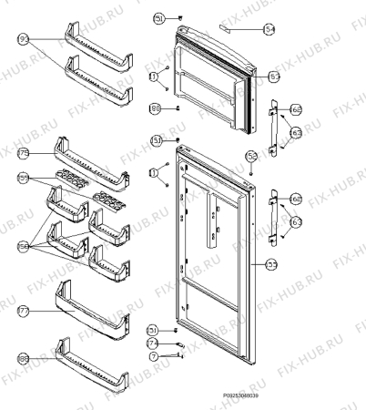 Взрыв-схема холодильника Electrolux END44501W - Схема узла Section 3