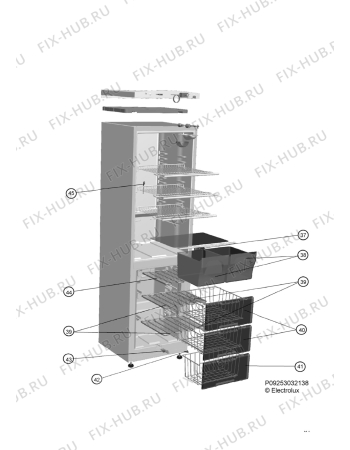 Взрыв-схема холодильника Zanussi ZRB327WO - Схема узла Housing, inner