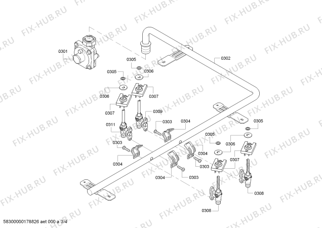 Схема №2 NGM5055UC Bosch с изображением Решетка для электропечи Bosch 00796267