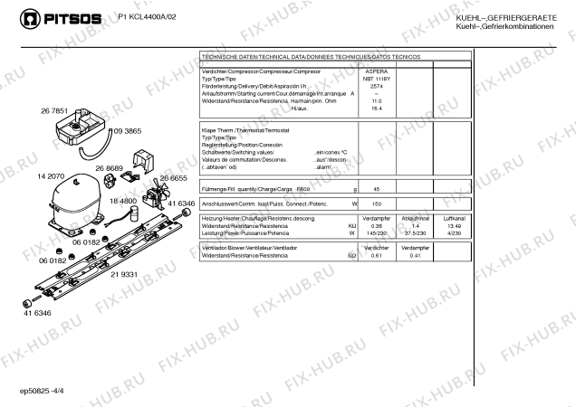 Схема №1 P1KCL4000A с изображением Панель управления для холодильника Bosch 00217528