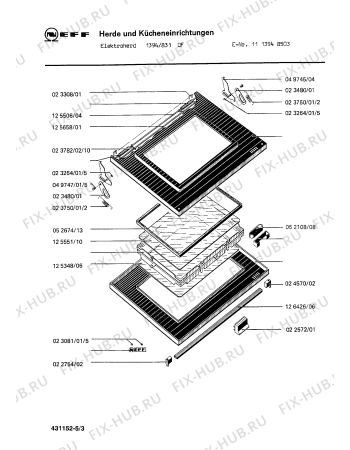 Взрыв-схема плиты (духовки) Neff 1113948503 1394/831OF - Схема узла 03