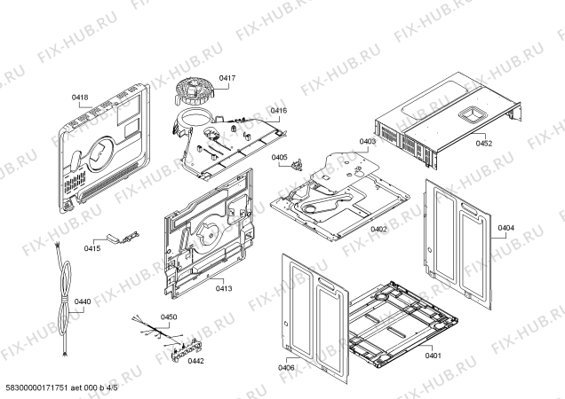 Взрыв-схема плиты (духовки) Bosch HBA10B250E H.BO.NP.LK/.IN.GLASS.B4/.X.ME///// - Схема узла 04