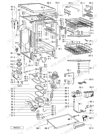 Схема №1 ADP 8700 с изображением Обшивка для электропосудомоечной машины Whirlpool 481245371271