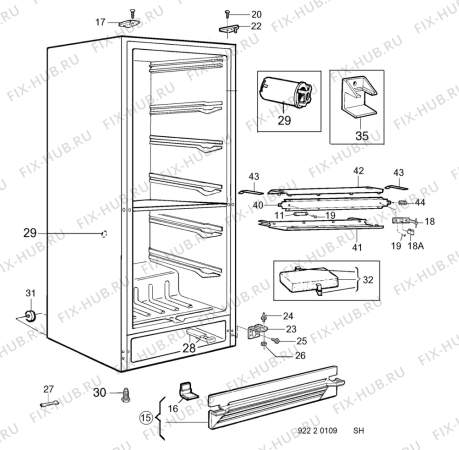 Взрыв-схема холодильника Electrolux EU3102K - Схема узла C10 Cabinet