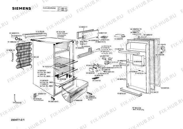 Схема №1 KT164416 с изображением Поднос для холодильной камеры Siemens 00109975