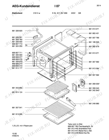 Взрыв-схема плиты (духовки) Aeg 318V-W GB - Схема узла Section6