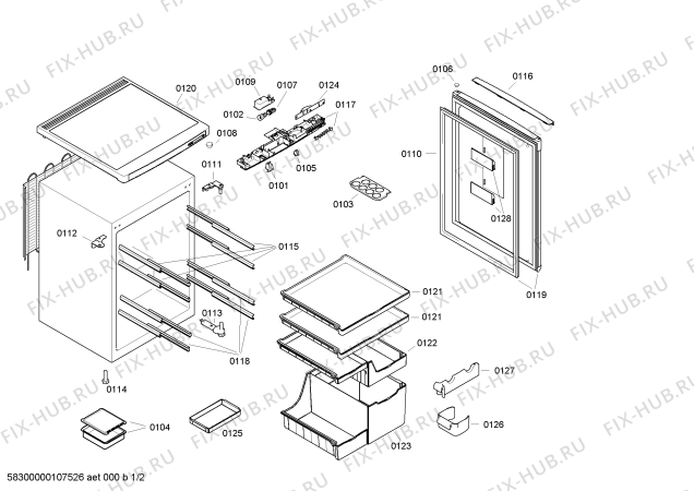 Схема №1 KTR18460NL с изображением Направляющая для холодильника Bosch 00433525