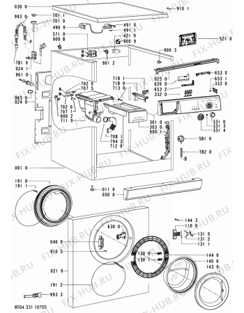 Схема №1 WA 5341 с изображением Модуль (плата) для стиралки Whirlpool 480111102956