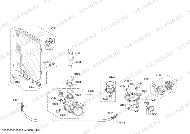 Схема №2 SPUCY43E51 с изображением Передняя панель для электропосудомоечной машины Bosch 11009472