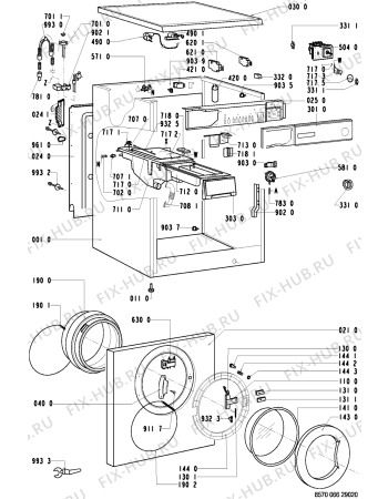 Схема №1 F 542 с изображением Рукоятка для стиралки Whirlpool 481949878479