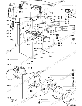 Схема №1 F 542 с изображением Обшивка для стиралки Whirlpool 481945328348