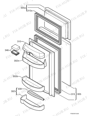 Взрыв-схема холодильника Privileg 0813485/40325 - Схема узла Door 003