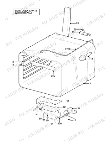 Взрыв-схема плиты (духовки) Rex Electrolux RKG662000W - Схема узла H10 Main Oven Cavity (large)