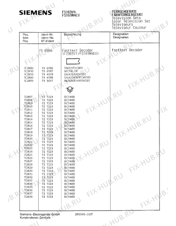 Схема №3 FS169N4EU с изображением Инструкция по эксплуатации для жк-телевизора Siemens 00530661