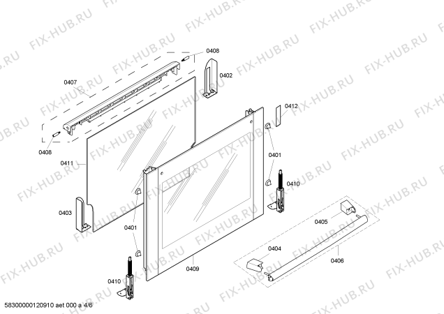 Взрыв-схема плиты (духовки) Bosch HEN23U453 - Схема узла 04