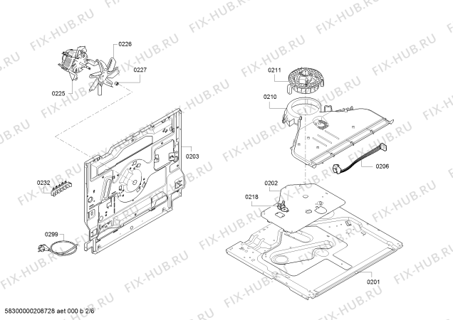 Взрыв-схема плиты (духовки) Bosch HBJ133BR0W - Схема узла 02