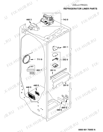 Взрыв-схема холодильника Whirlpool CFS8111S (F090460) - Схема узла