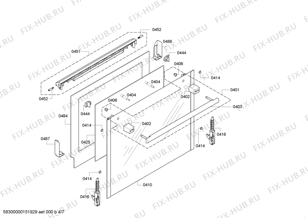 Взрыв-схема плиты (духовки) Bosch HCE778350U - Схема узла 04