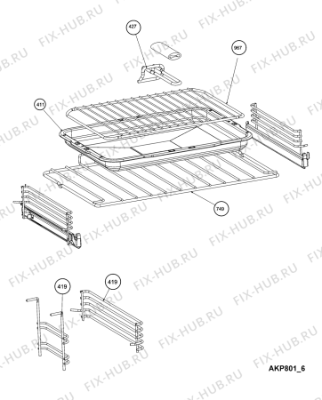 Взрыв-схема плиты (духовки) Whirlpool AKW301IX (F102568) - Схема узла