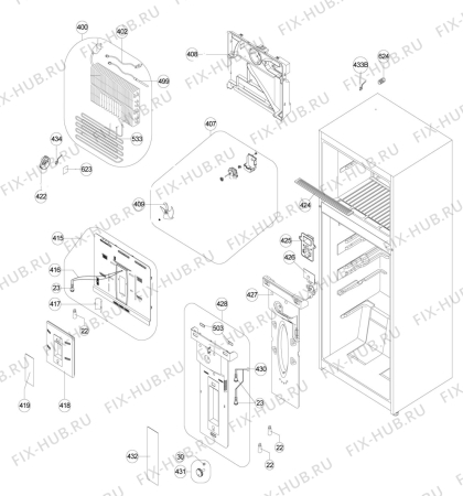 Взрыв-схема холодильника Zanussi ZRT43200XA - Схема узла Vaporiser