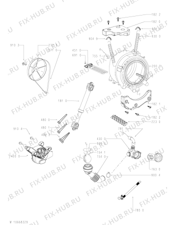 Схема №2 AWOE 10200 с изображением Модуль (плата) для стиралки Whirlpool 481010753931