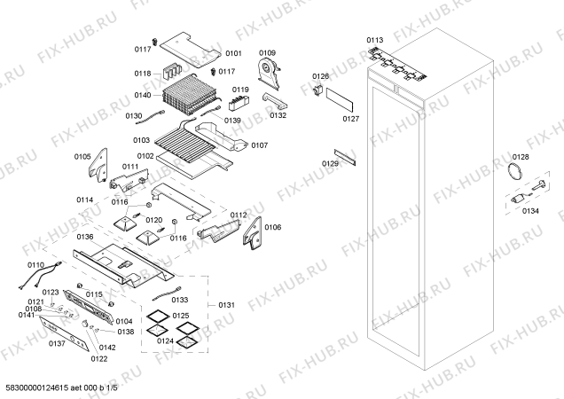 Схема №1 RF411700 с изображением Корпус для холодильника Bosch 00680784