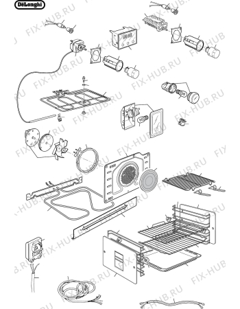 Схема №1 DE608MRH с изображением Петля и завес для плиты (духовки) DELONGHI 094639ADX