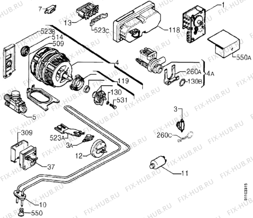 Взрыв-схема посудомоечной машины Zanussi ID6245W - Схема узла Electrical equipment