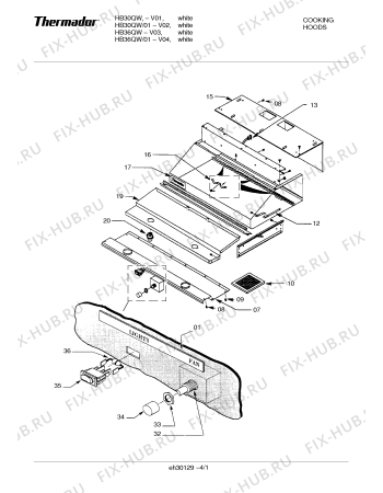 Схема №2 HB30QW с изображением Часть корпуса для духового шкафа Bosch 00368654