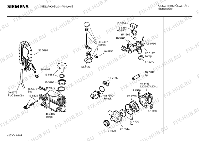 Схема №3 SE23913EU с изображением Инструкция по эксплуатации для электропосудомоечной машины Siemens 00581598