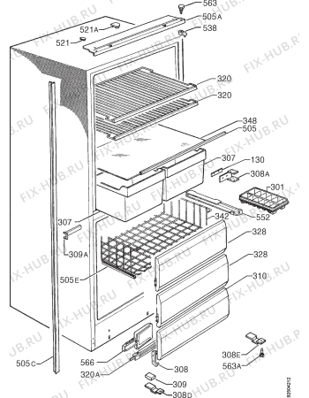 Взрыв-схема холодильника Rex FI22/10BR - Схема узла Housing 001