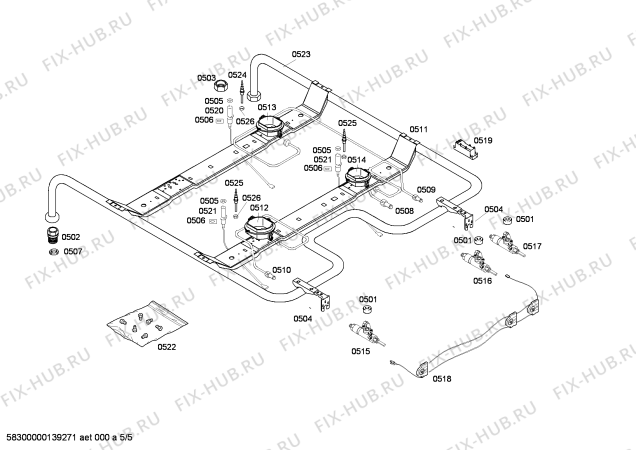 Схема №2 HSV74D050R с изображением Кабель для плиты (духовки) Bosch 00498693