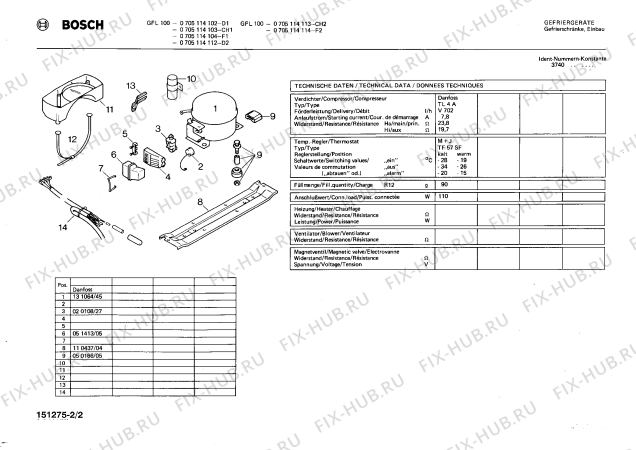 Взрыв-схема холодильника Bosch 0705114112 GFL100 - Схема узла 02