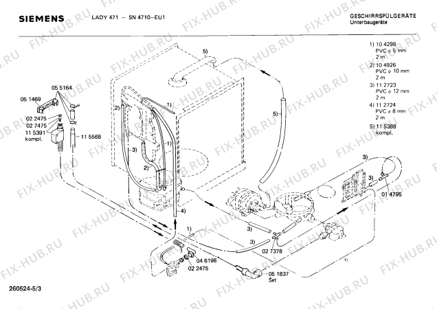Взрыв-схема посудомоечной машины Siemens SN4710 - Схема узла 03