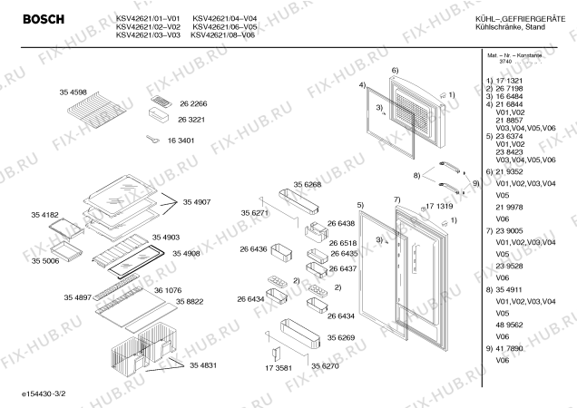 Взрыв-схема холодильника Bosch KSV42621 - Схема узла 02