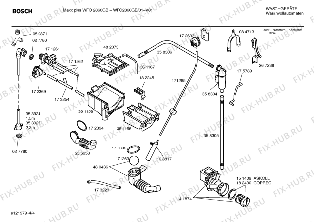 Взрыв-схема стиральной машины Bosch WFO2860GB Maxx plus WFO2860 - Схема узла 04